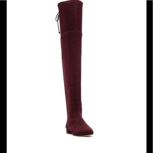 Enzo Angiolini  Red suede over the knee boots
